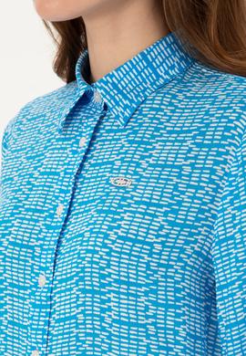 Kadın Kobalt Mavi Uzun Kollu Gömlek - 50306433003