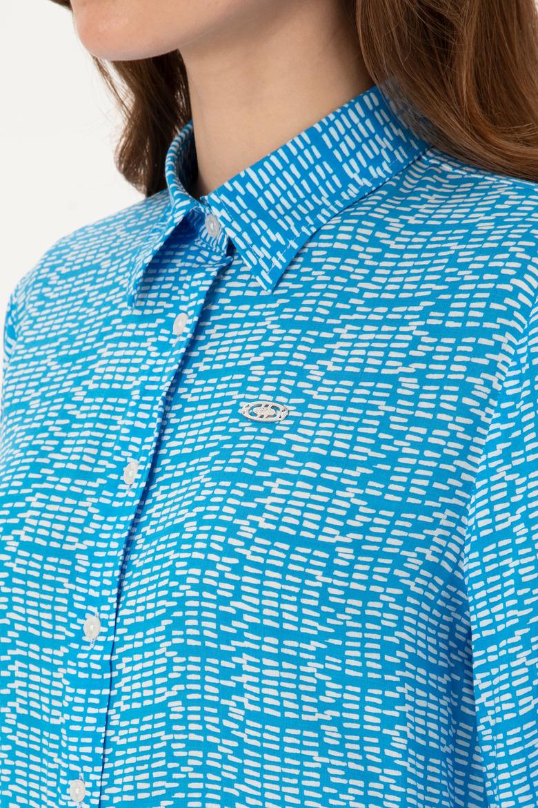 Kadın Kobalt Mavi Uzun Kollu Gömlek - 50306433003