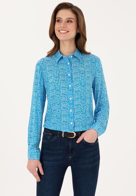 Kadın Kobalt Mavi Uzun Kollu Gömlek - 50306433003