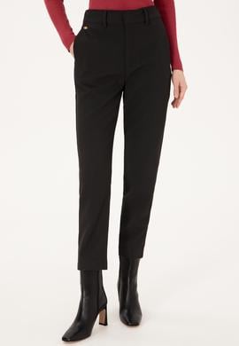 Kadın Siyah Carrot High Fit Kanvas Pantolon - 50316902011