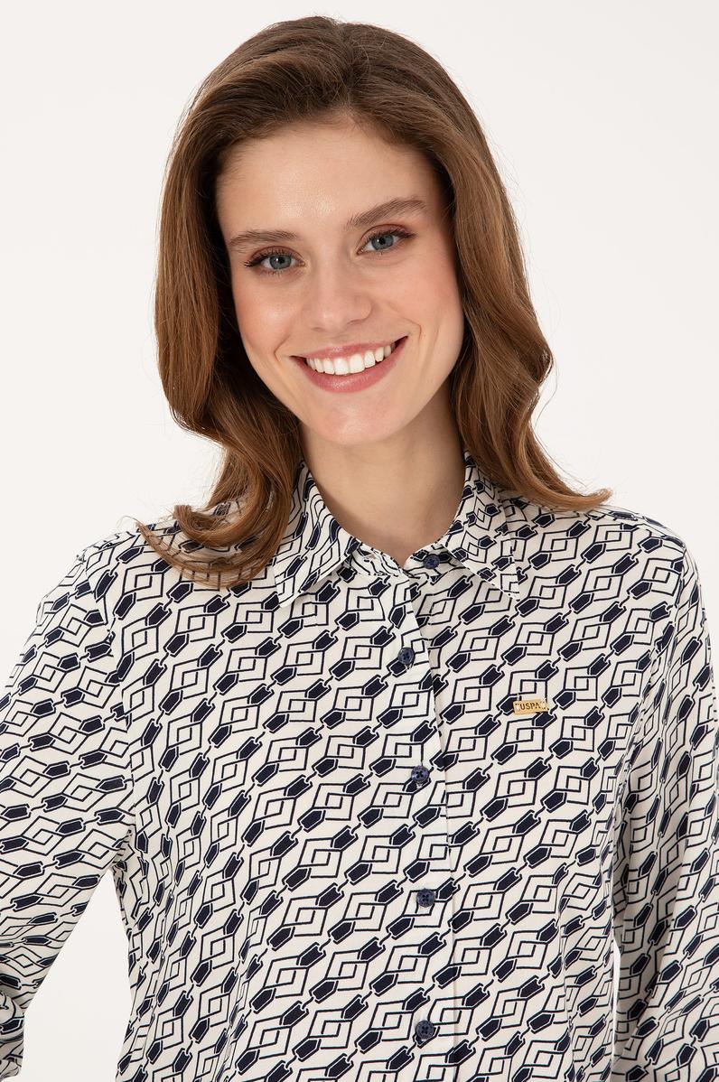 Kadın Lacivert Uzun Kollu Gömlek