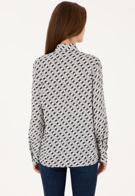 Kadın Lacivert Uzun Kollu Gömlek - 50316370026