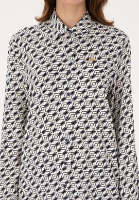 Kadın Lacivert Uzun Kollu Gömlek - 50316370026