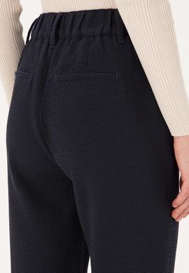 Kadın Lacivert Carrot High Waist Fit Kanvas Pantolon - 50316902006