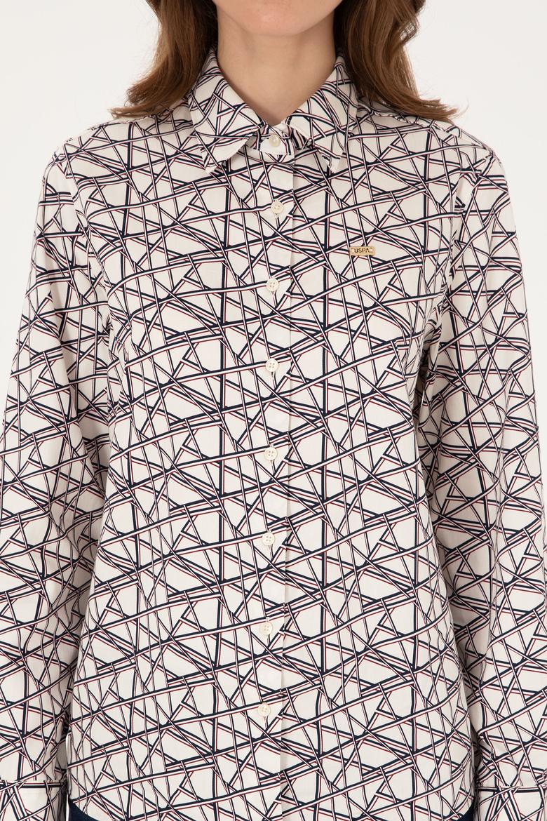 Kadın Krem Uzun Kollu Gömlek - 50316376014