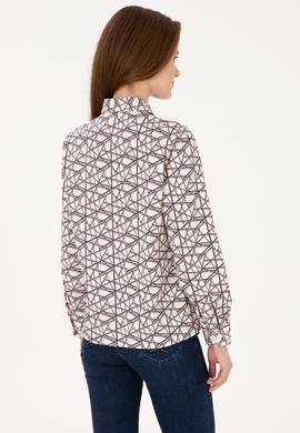Kadın Krem Uzun Kollu Gömlek - 50316376014