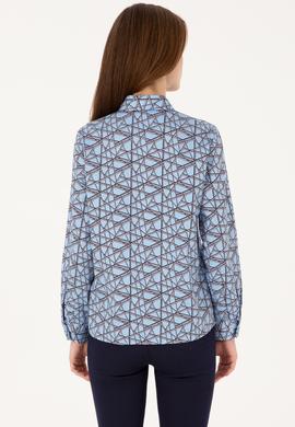 Kadın Açık Mavi Uzun Kollu Gömlek - 50316376018