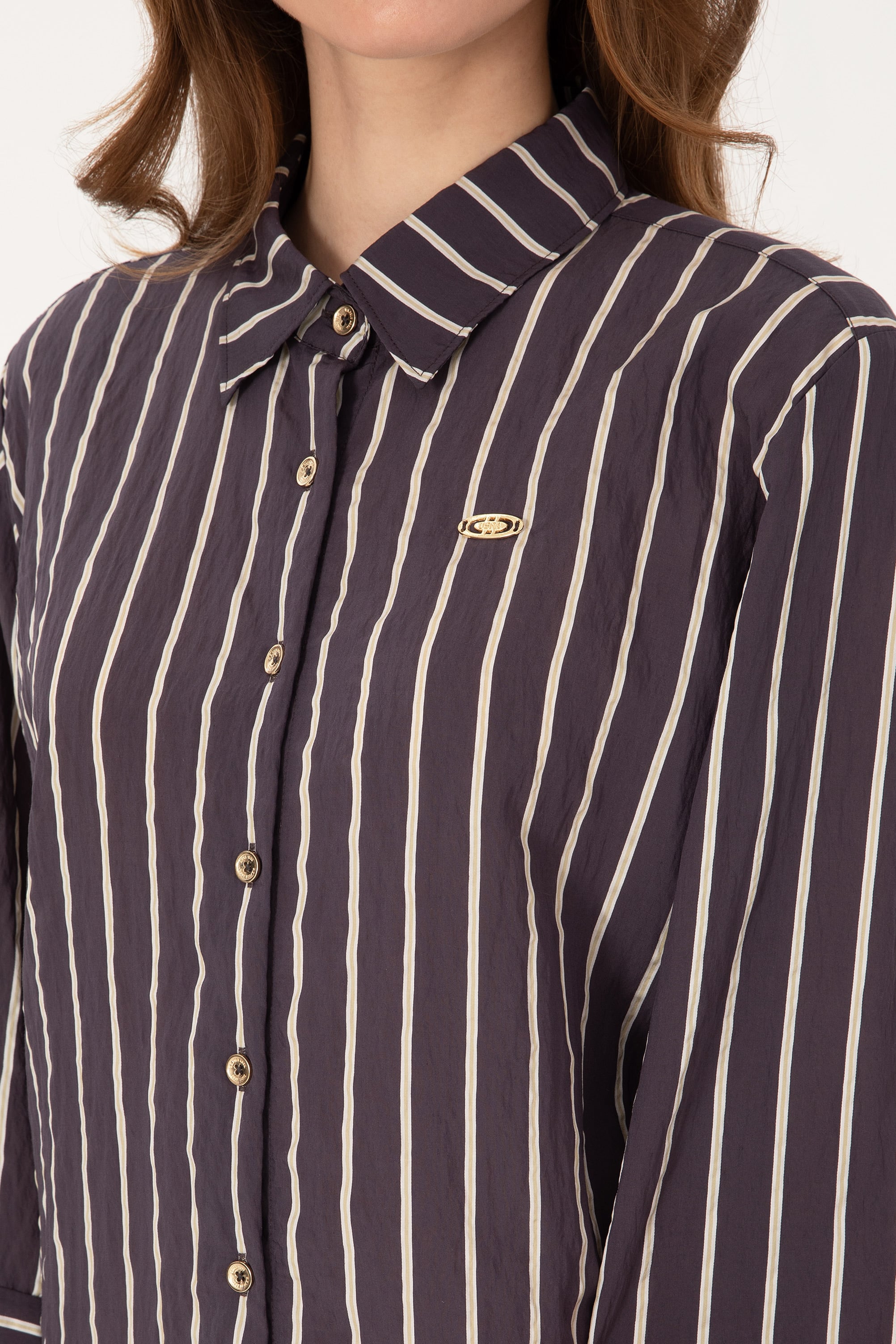 Kadın Mürdüm Uzun Kollu Gömlek - 50308691011