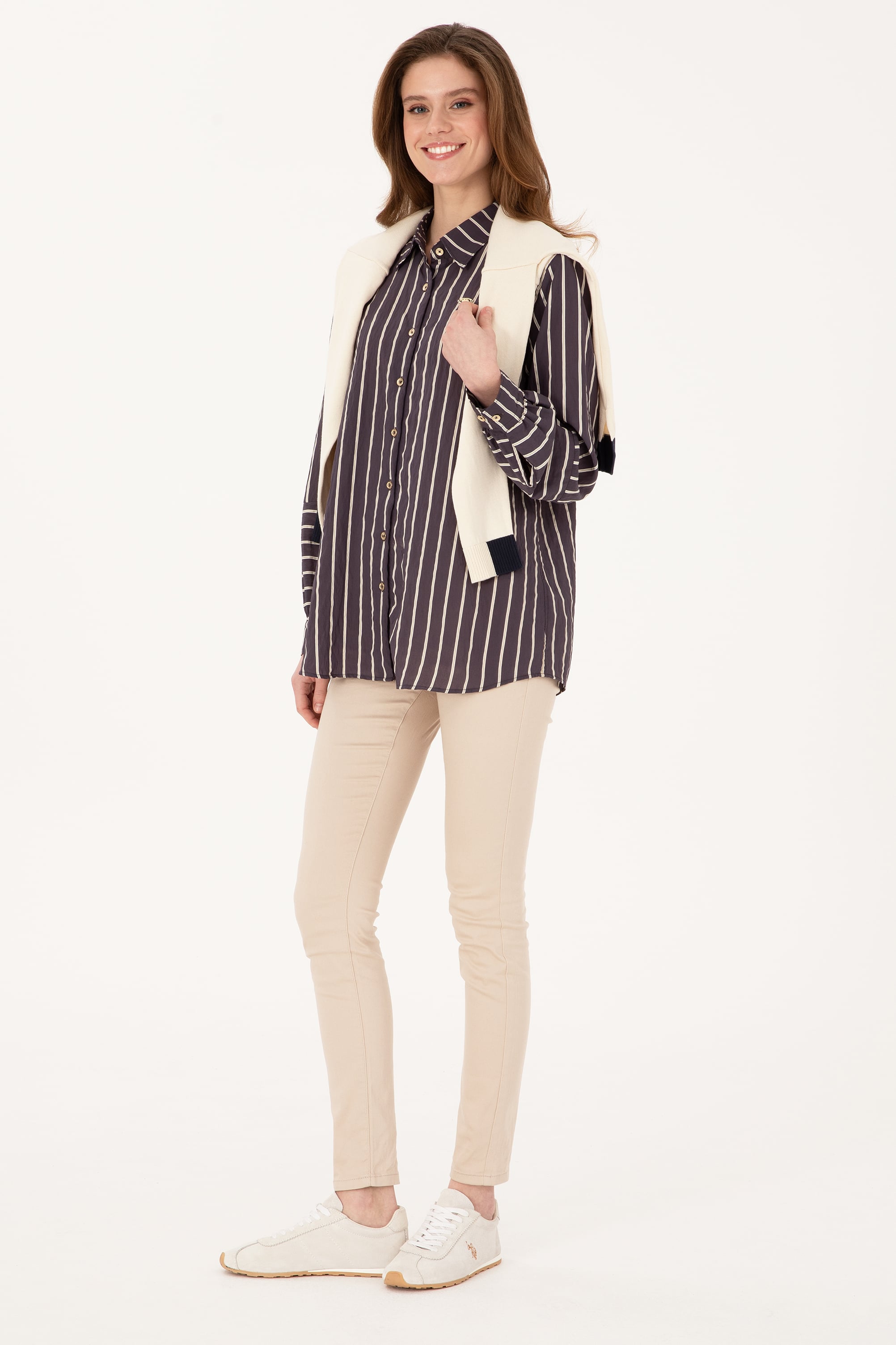 Kadın Mürdüm Uzun Kollu Gömlek - 50308691011