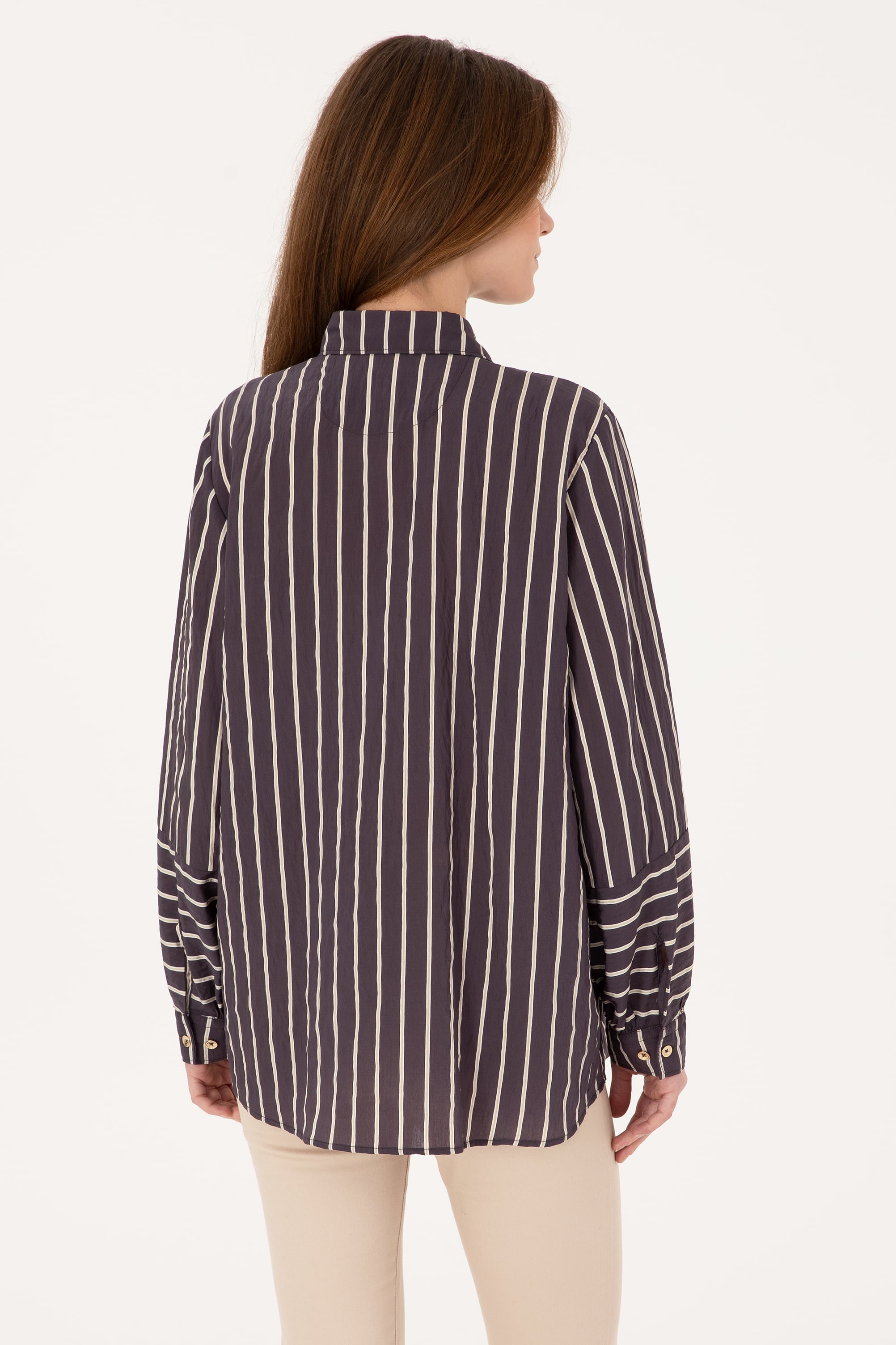 Kadın Mürdüm Uzun Kollu Gömlek - 50308691011