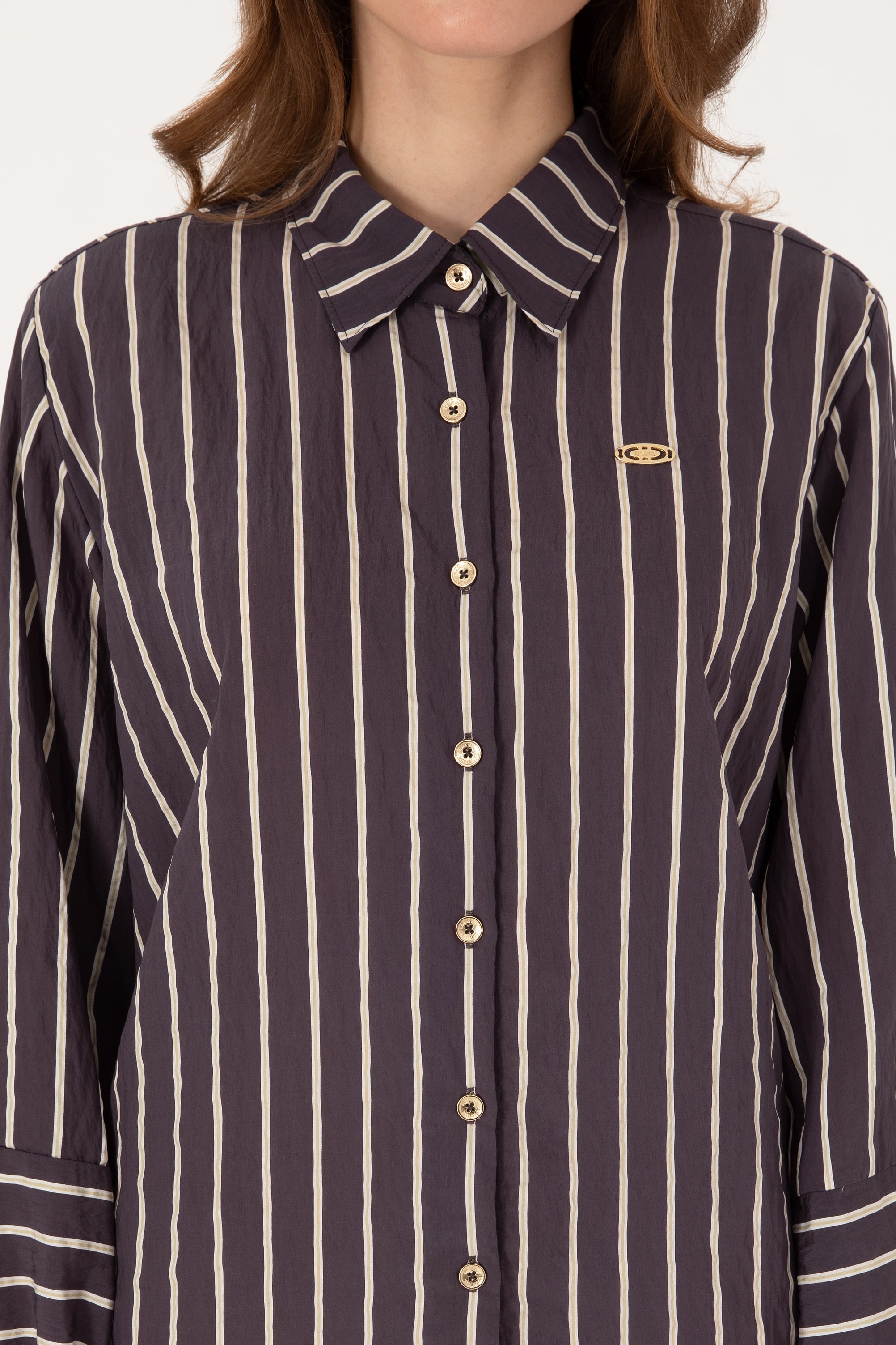 Kadın Mürdüm Uzun Kollu Gömlek - 50308691011