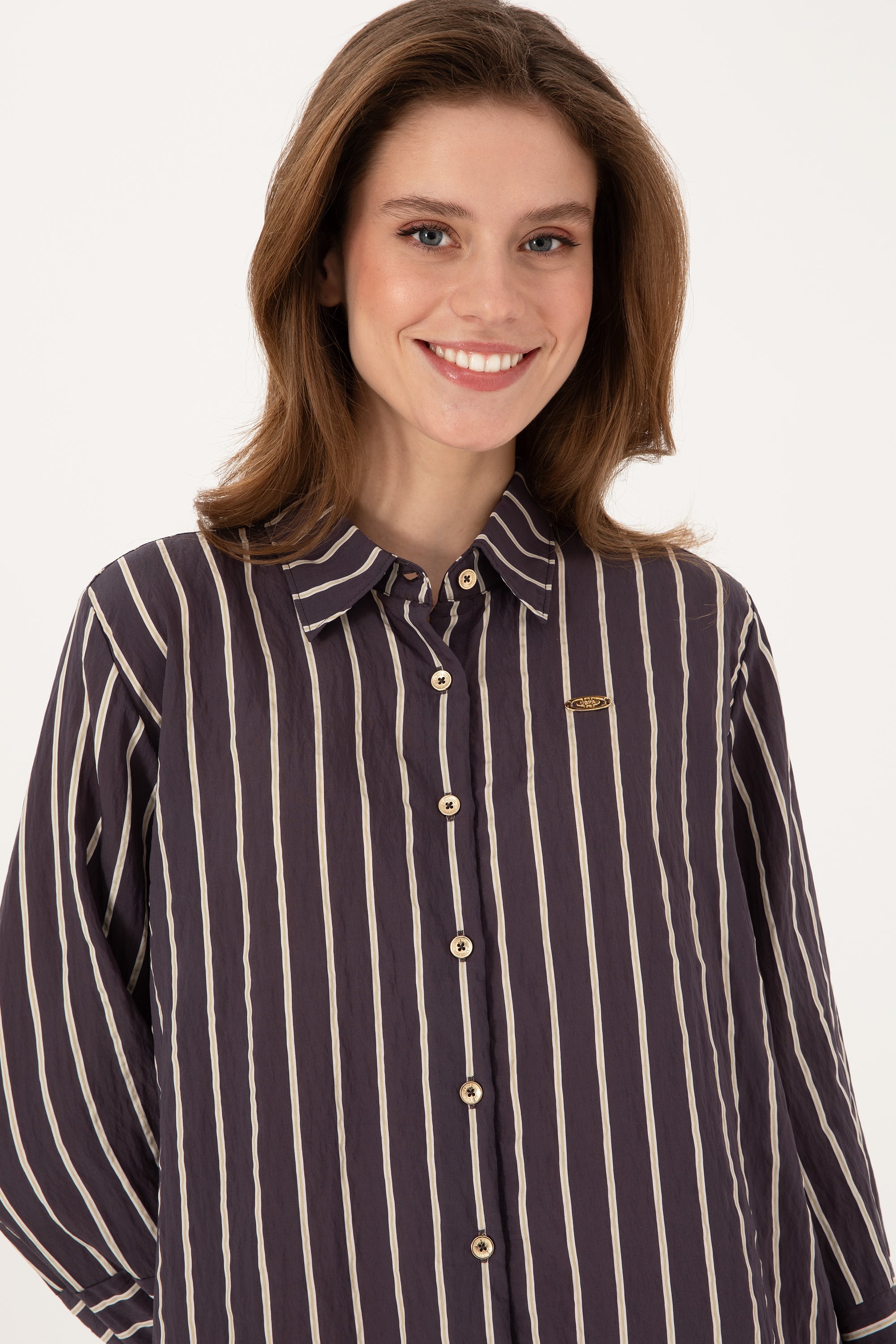 Kadın Mürdüm Uzun Kollu Gömlek - 50308691011