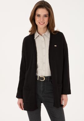 Kadın Siyah Triko Hırka - 50314660024