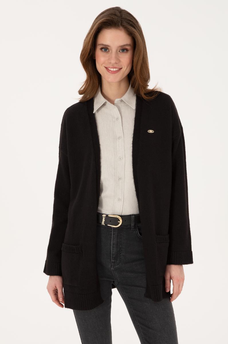 Kadın Siyah Triko Hırka