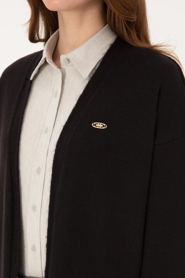 Kadın Siyah Triko Hırka - 50314660024