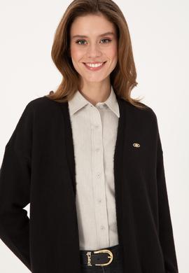 Kadın Siyah Triko Hırka - 50314660024