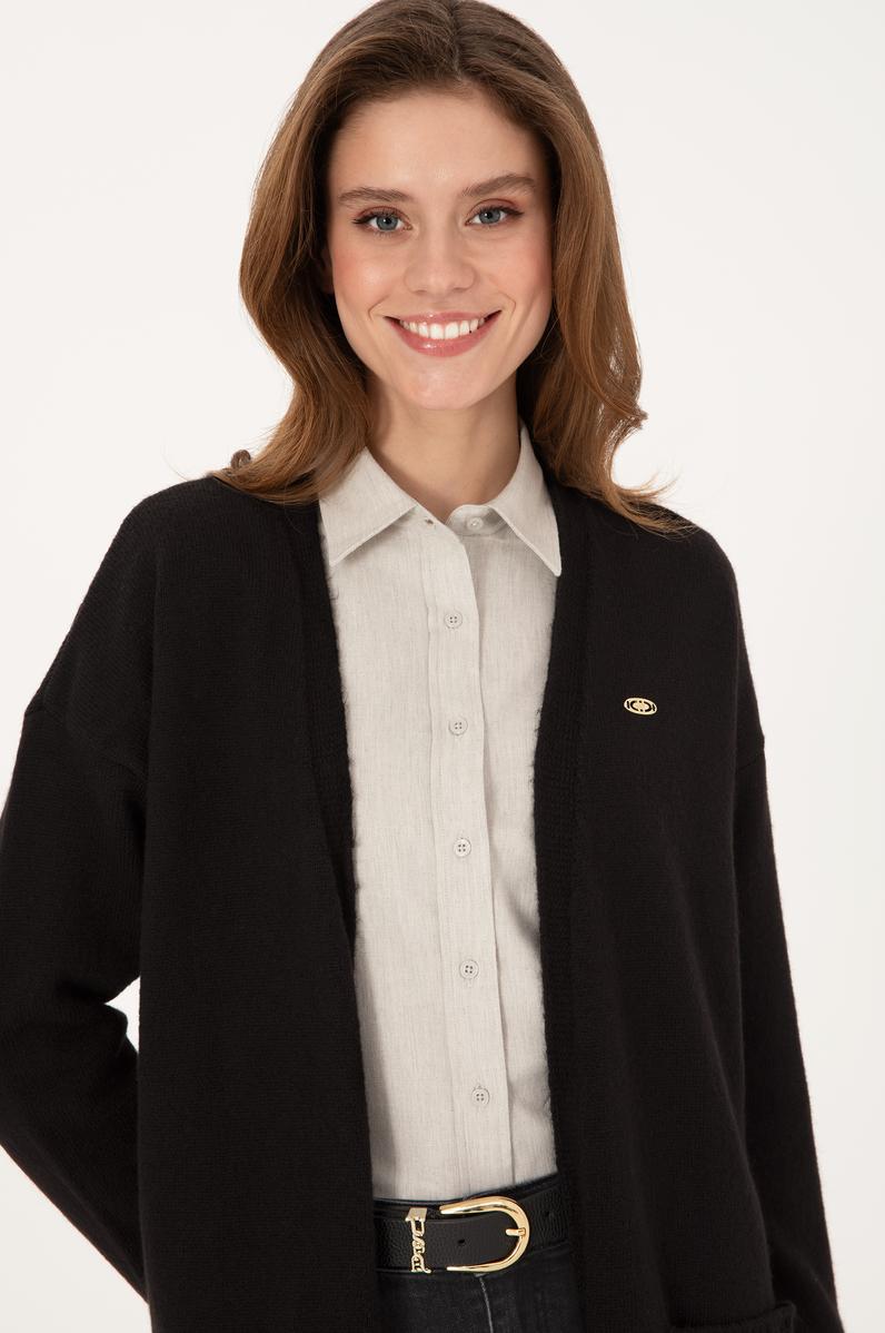 Kadın Siyah Triko Hırka