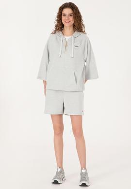 Kadın Gri Melanj Basic Sweatshirt - 50319959013