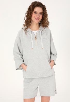 Kadın Gri Melanj Basic Sweatshirt - 50319959013