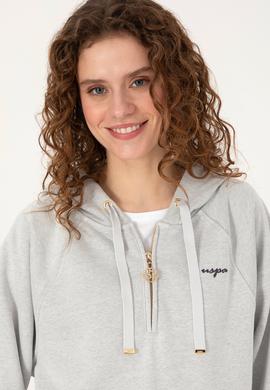 Kadın Gri Melanj Basic Sweatshirt - 50319959013