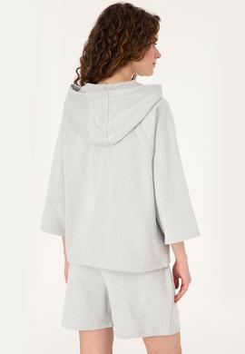 Kadın Gri Melanj Basic Sweatshirt - 50319959013