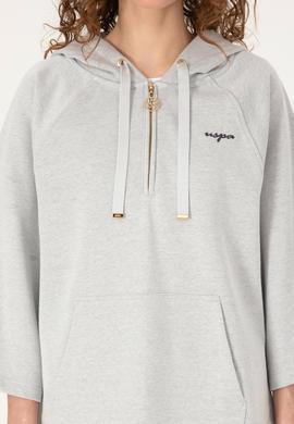 Kadın Gri Melanj Basic Sweatshirt - 50319959013