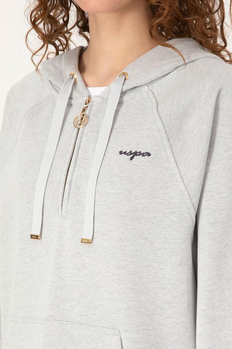 Kadın Gri Melanj Basic Sweatshirt - 50319959013