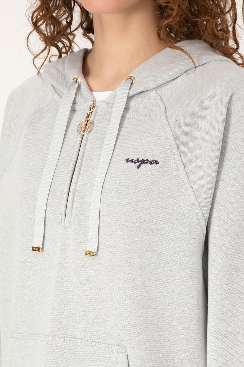 Kadın Gri Melanj Basic Sweatshirt