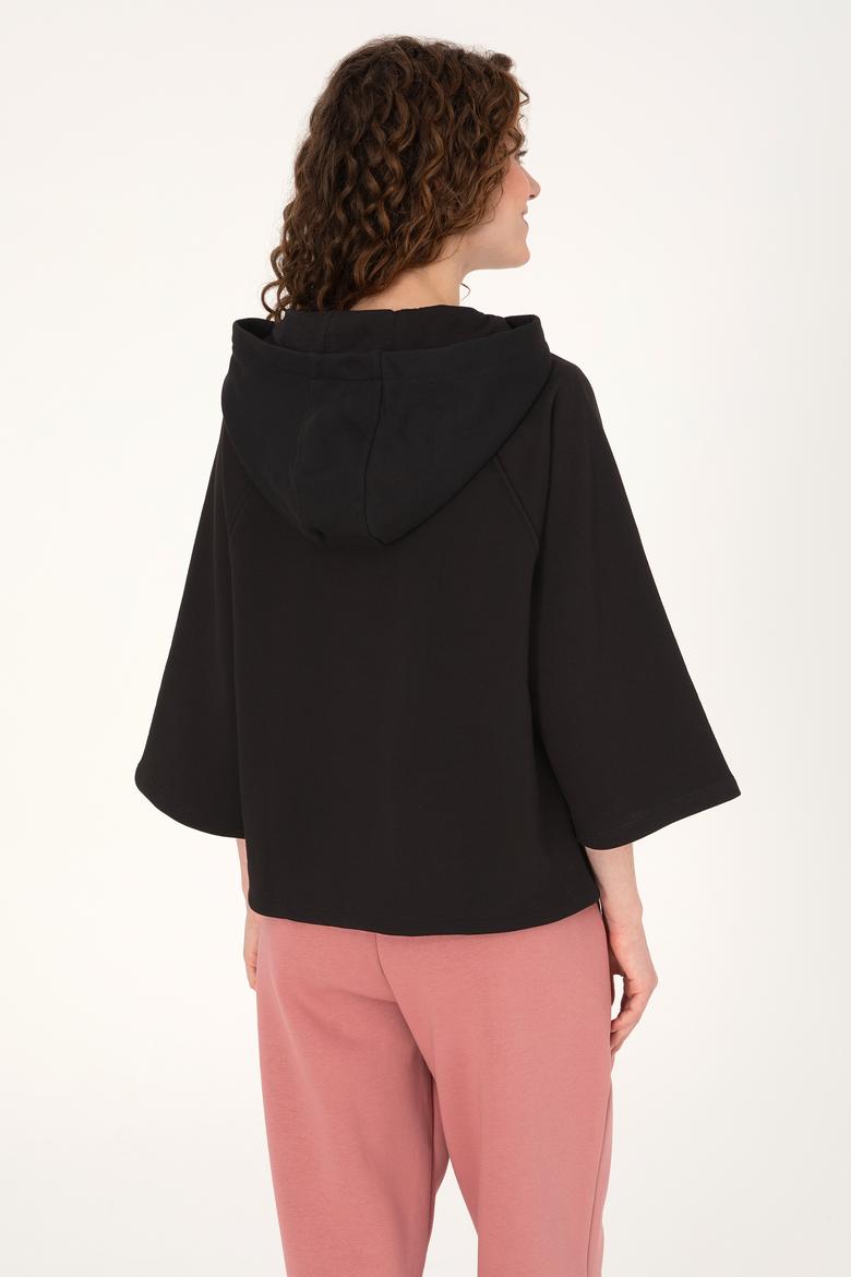 Kadın Siyah Basic Sweatshirt - 50319959006