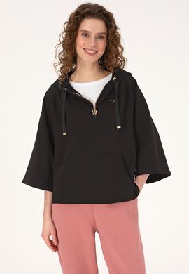 Kadın Siyah Basic Sweatshirt - 50319959006