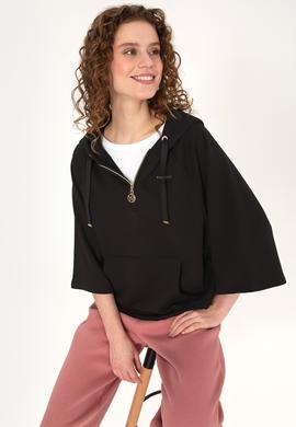 Kadın Siyah Basic Sweatshirt - 50319959006