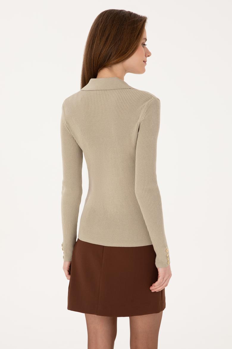 Kadın Açık Haki Kazak - 50317524020