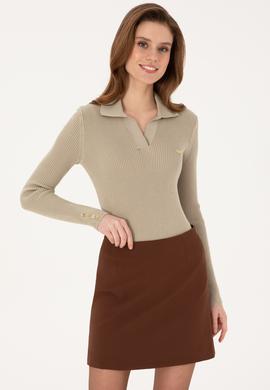 Kadın Açık Haki Kazak - 50317524020