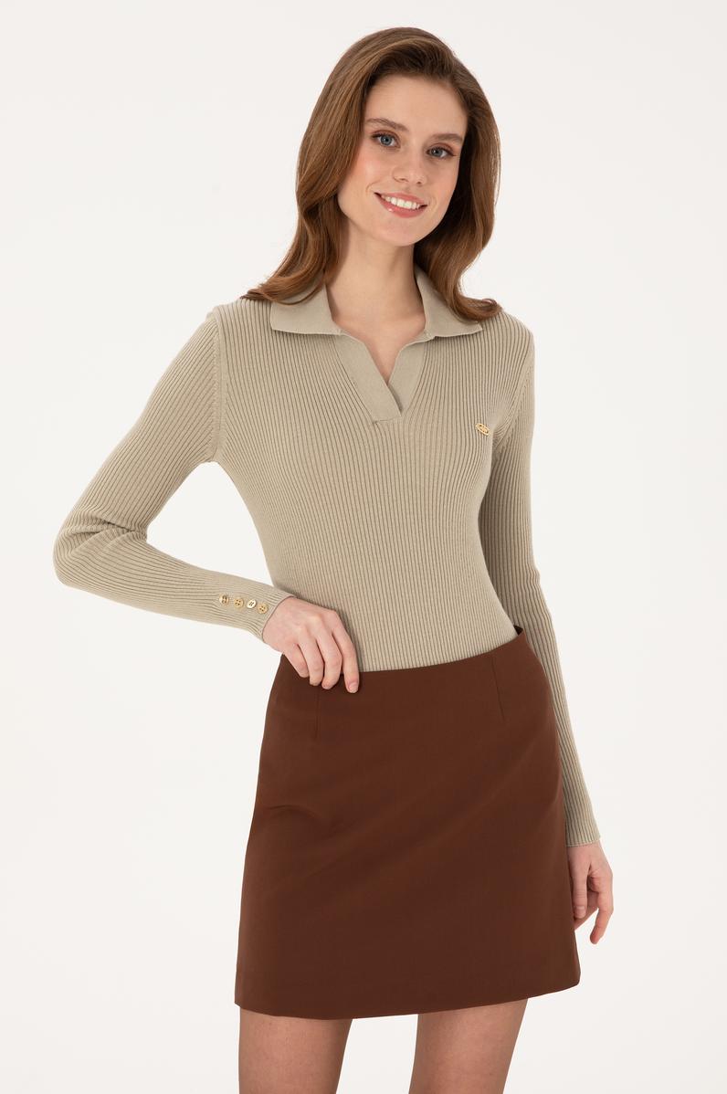 Kadın Açık Haki Kazak