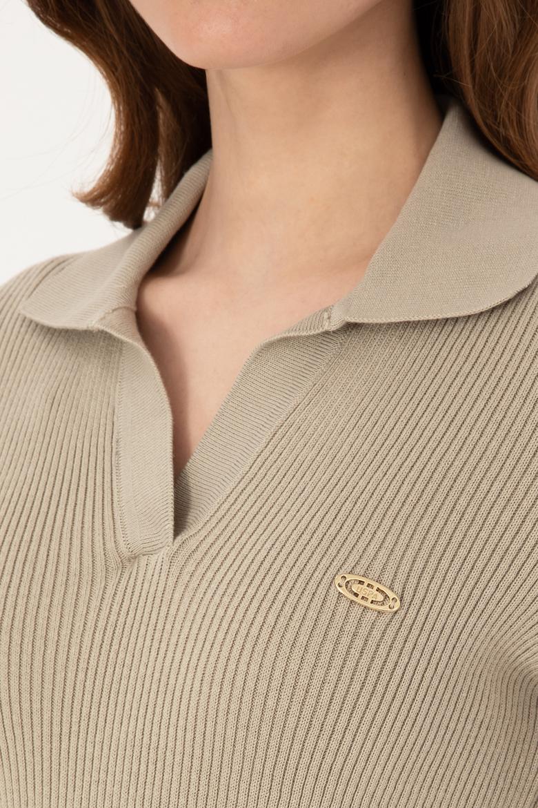 Kadın Açık Haki Kazak - 50317524020