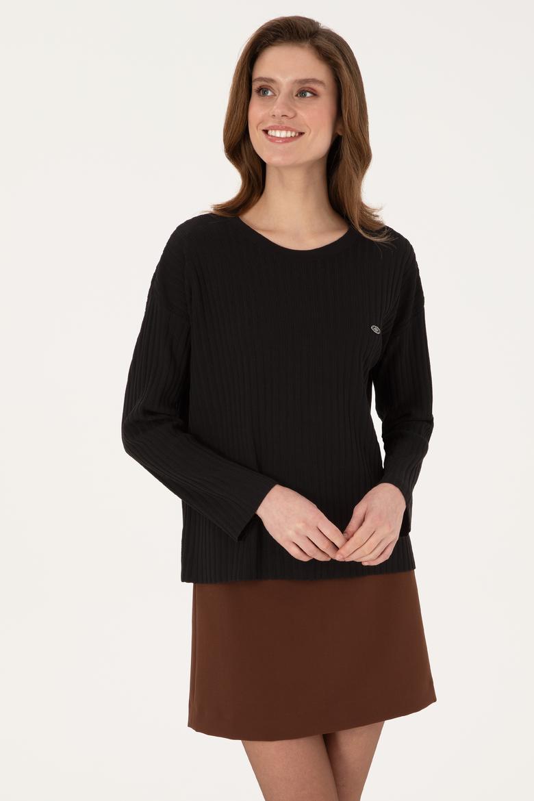 Kadın Siyah Kazak - 50314796012