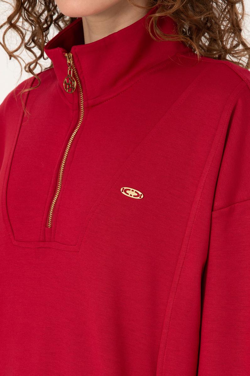 Kadın Koyu Frambuaz Sweatshirt