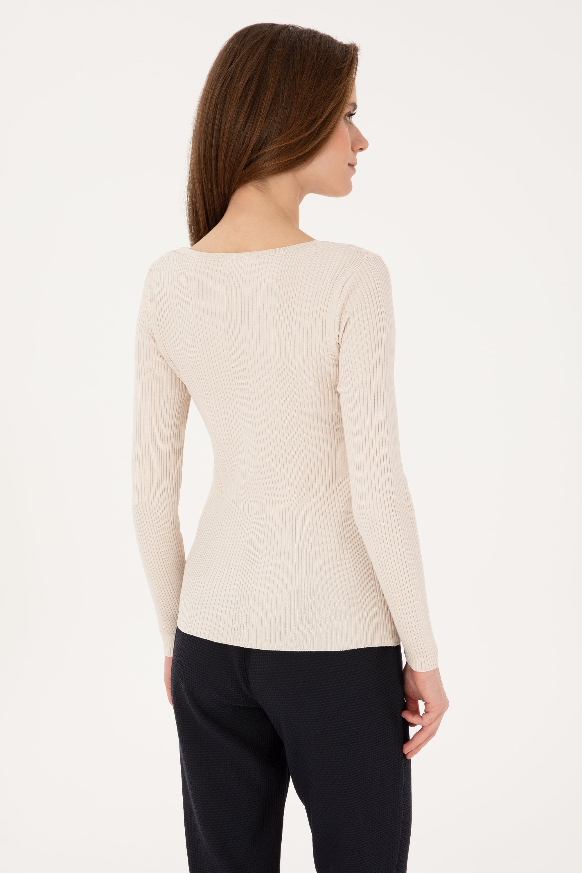 Kadın Krem Kazak - 50314618012