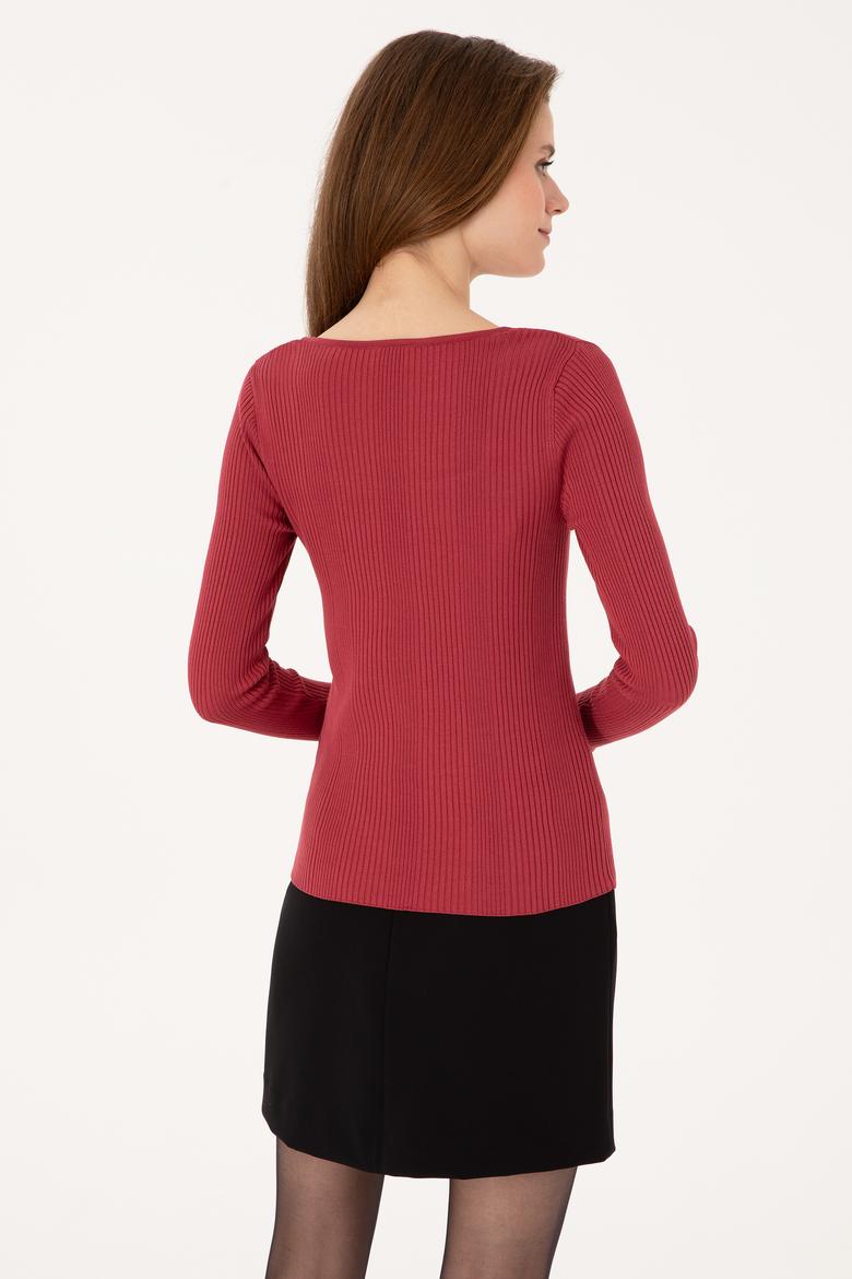 Kadın Koyu Frambuaz Kazak - 50314618015