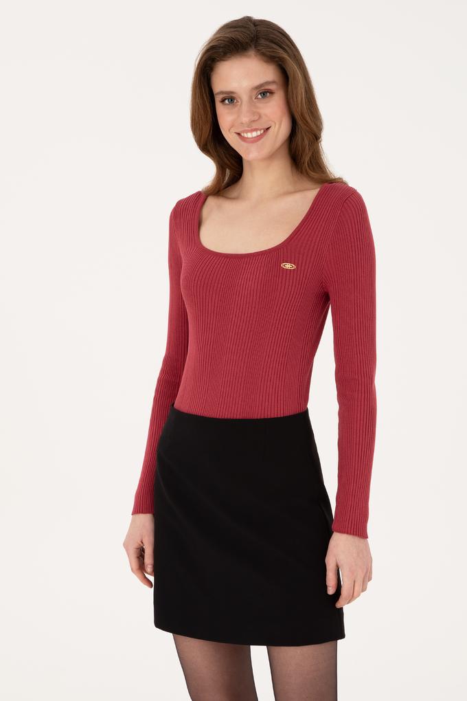 Kadın Koyu Frambuaz Kazak