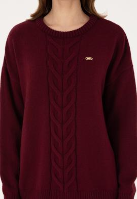 Kadın Bordo Kazak - 50314758028