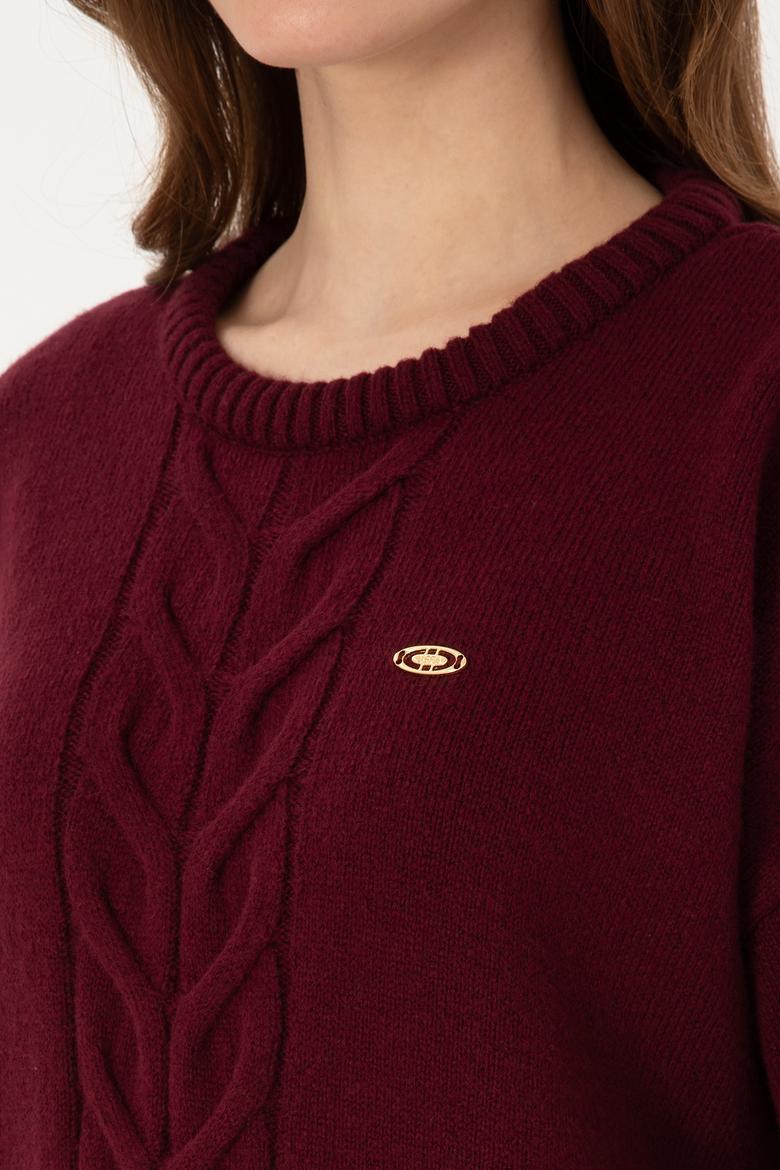 Kadın Bordo Kazak - 50314758028