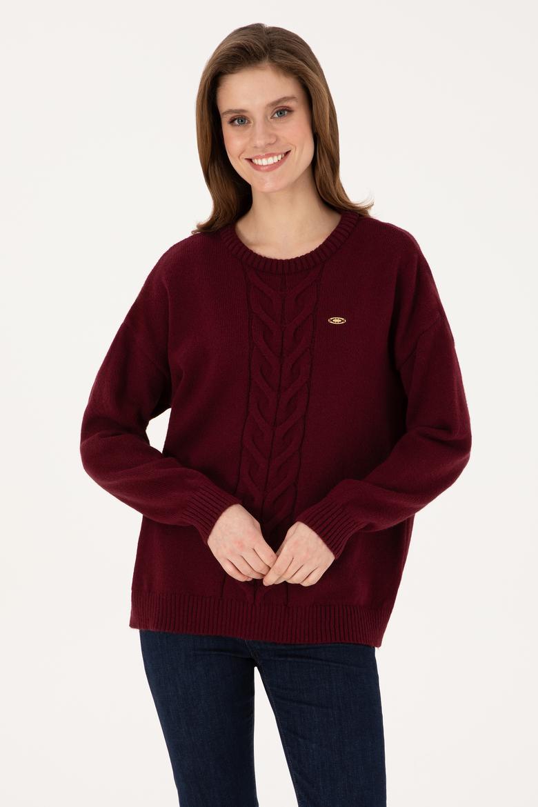 Kadın Bordo Kazak - 50314758028