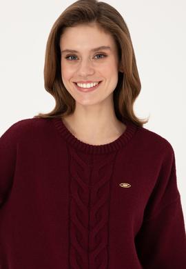 Kadın Bordo Kazak - 50314758028