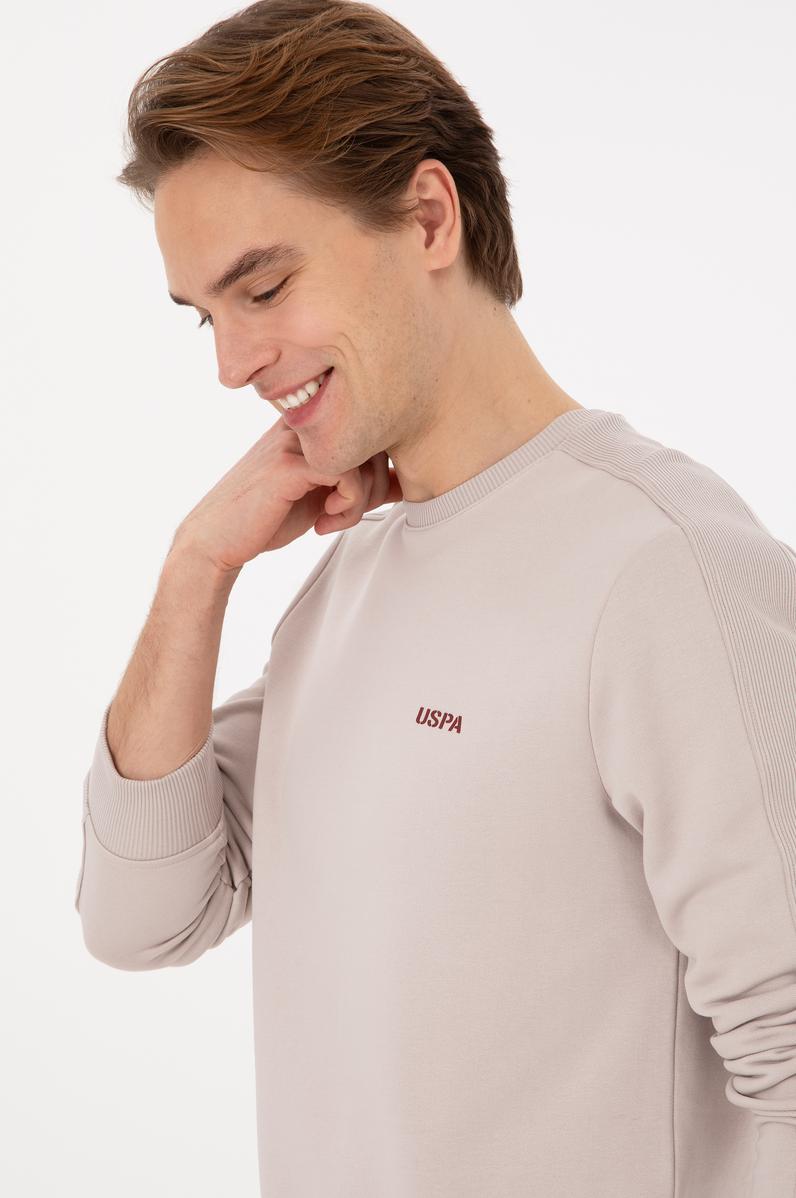 Erkek Regular Fit Bisiklet Yaka Taş Sweatshirt