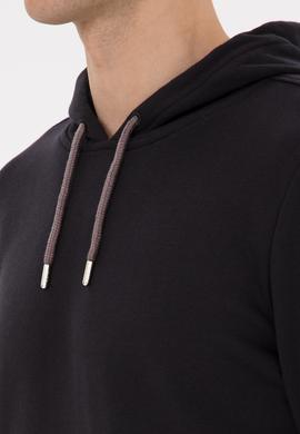 Erkek Regular Fit Kapüşonlu Siyah Sweatshirt - 50315691019