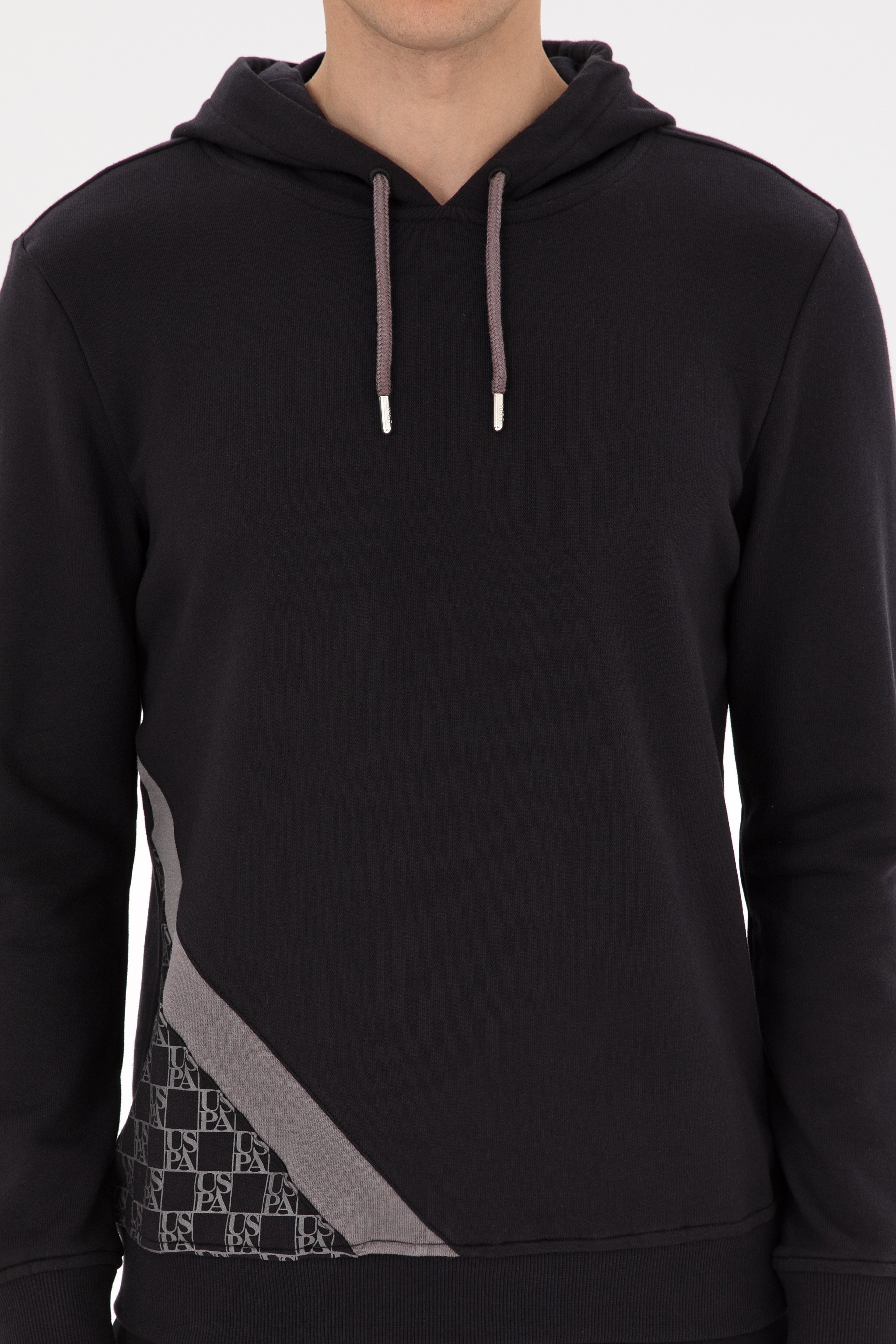 Erkek Regular Fit Kapüşonlu Siyah Sweatshirt