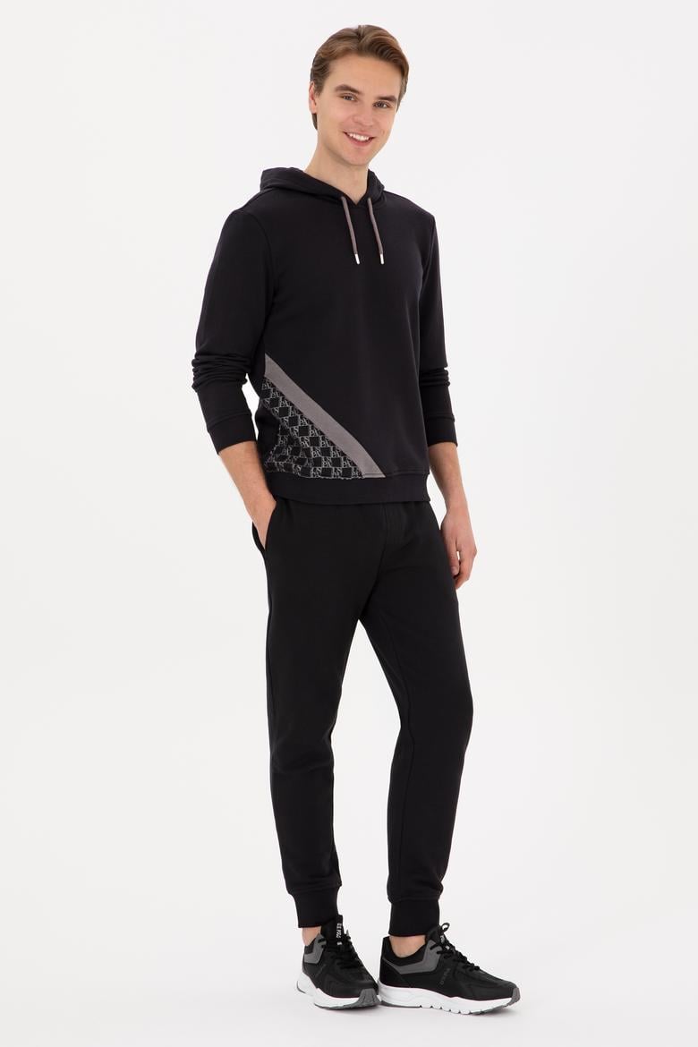 Erkek Regular Fit Kapüşonlu Siyah Sweatshirt - 50315691019