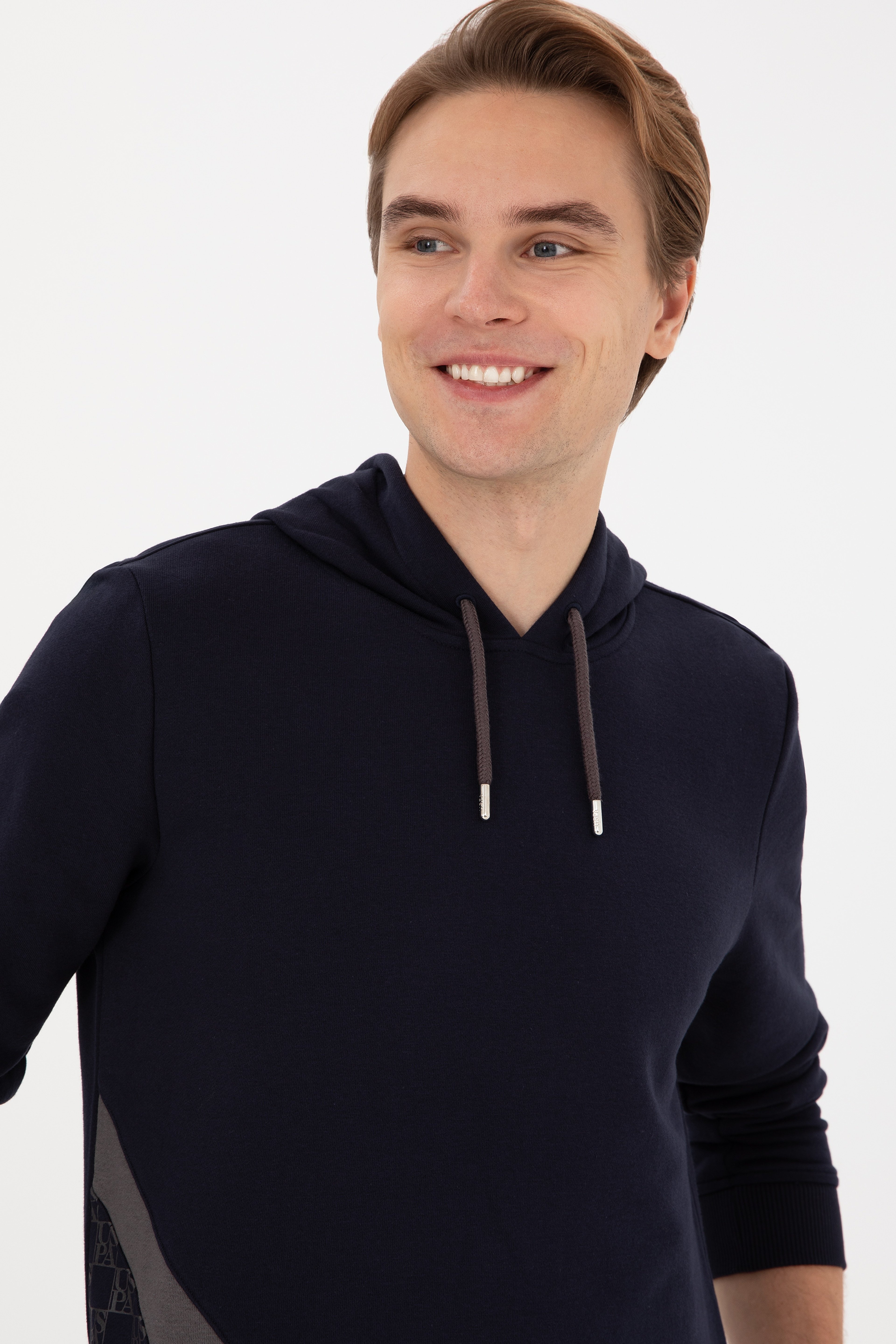 Erkek Regular Fit Kapüşonlu Lacivert Sweatshirt - Image 2
