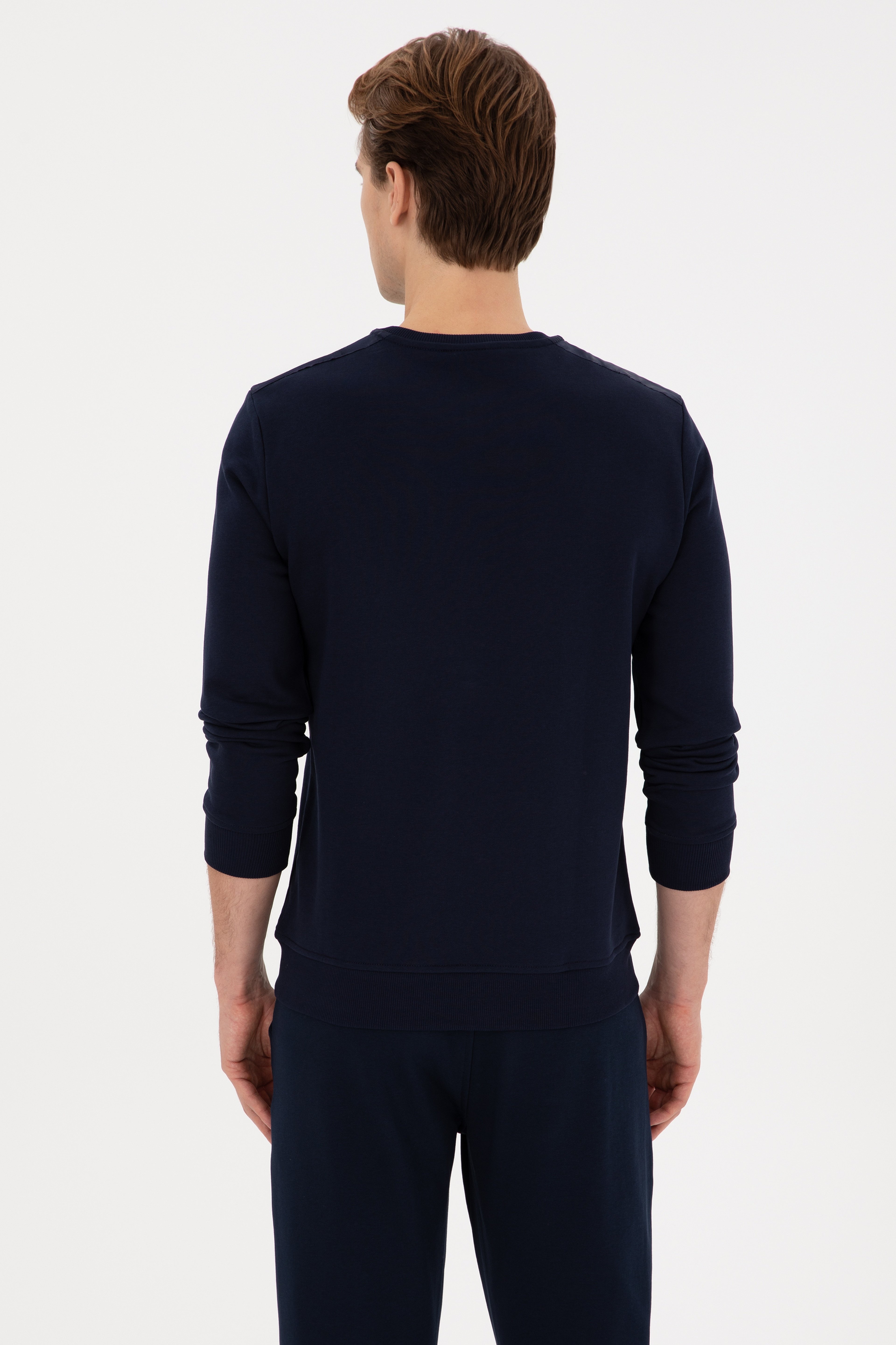 Erkek Regular Fit Bisiklet Yaka Lacivert Sweatshirt - Image 5